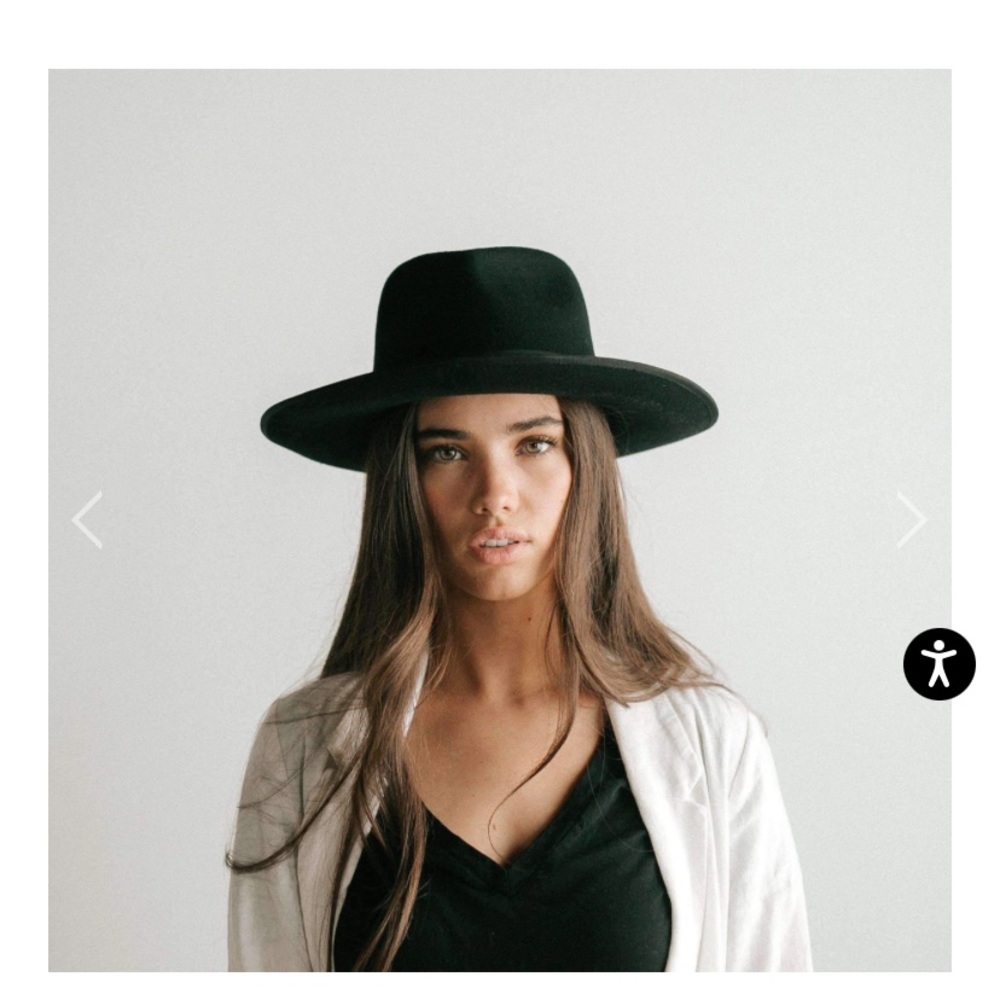 GIGI PIP Black Wide Brim Wool Fedora Hat